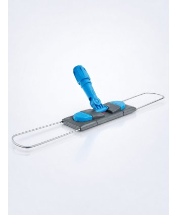 Suport metalic pentru mop plat cu buzunare, 60 cm, compatibil sistem B6, rotire 360°, conform normelor UE, albastru / gri