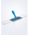 Suport metalic pentru mop plat cu buzunare, 60 cm, compatibil sistem B6, rotire 360°, conform normelor UE, albastru / gri