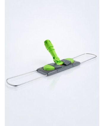 Suport metalic pentru mop plat cu buzunare, 60 cm, compatibil sistem B6, rotire 360°, conform normelor UE, verde / gri