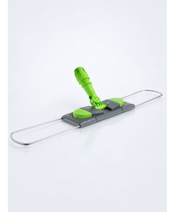 Suport metalic pentru mop plat cu buzunare, 60 cm, compatibil sistem B6, rotire 360°, conform normelor UE, verde / gri