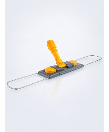 Suport metalic pentru mop plat cu buzunare, 50 cm, compatibil sistem B5, rotire 360°, conform normelor UE, galben / gri