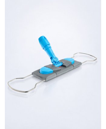 Suport metalic pentru mop plat cu buzunare, 50 cm, compatibil sistem B5, rotire 360°, conform normelor UE, albastru / gri