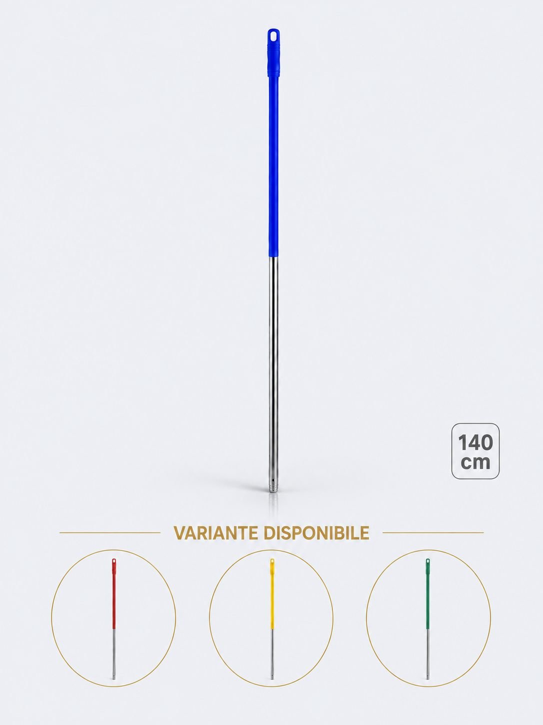 Mâner profesional albastru din aluminiu 140 cm pentru mop, pentru birouri