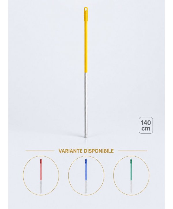 Mâner profesional galben din aluminiu 140 cm pentru mop, pentru lavoare