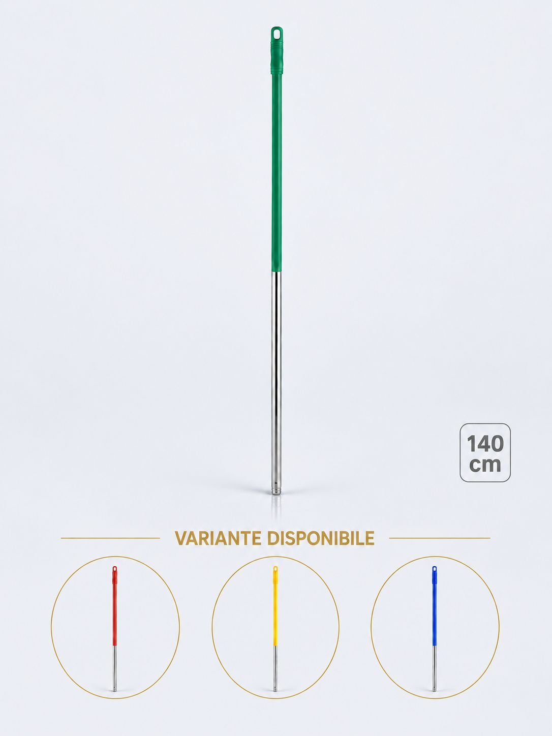 Mâner profesional verde din aluminiu 140 cm pentru mop, pentru bucătării