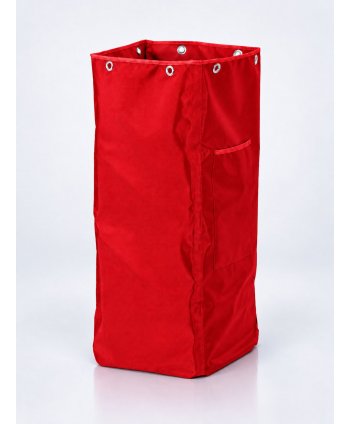 Sac textil roșu 70 litri cu deschidere îngustă pentru cărucior de curățenie