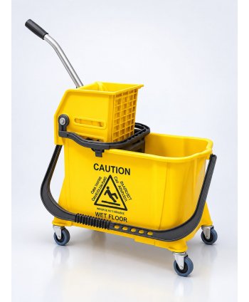Cărucior de Curățenie Profesional ArliPlus® Galben – Eficiență și Siguranță pentru Suprafețele din Băi