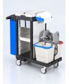 Cărucior de curățenie ArliPlus® M74 – 2×22 L cu storcător, 4×5 L cu dozare, capac cu yală, sac 70 L