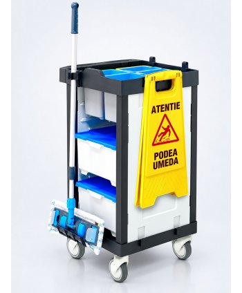 Cărucior de Curățenie Multifuncțional ArliPlus® M22 – Compact, Eficient și Ideal pentru Spațiile Medicale
