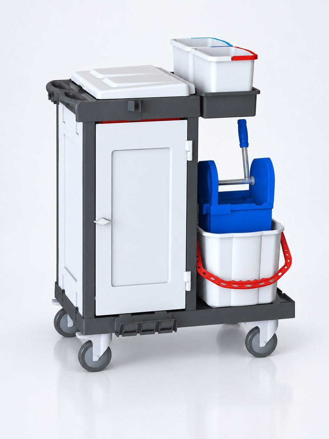Cărucior de Curățenie Profesional ArliPlus® M424 – Igienă Completă și Organizare Superioară