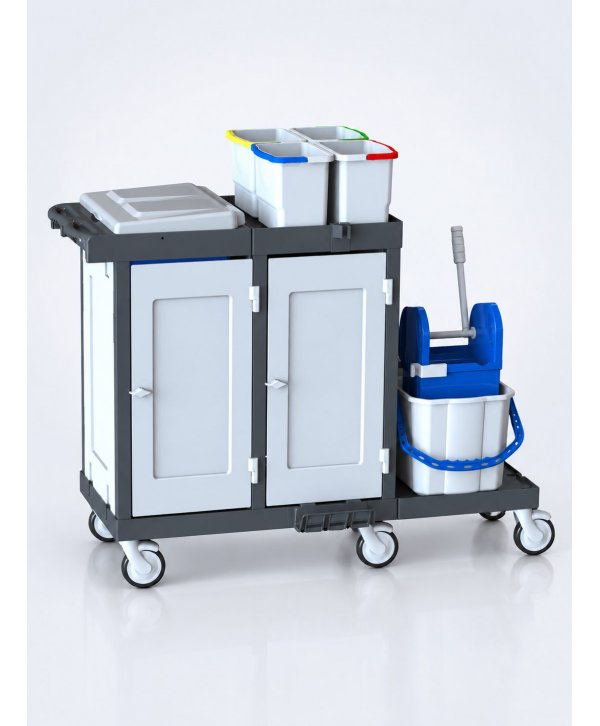 Cărucior de Curățenie Profesional M80, Igienă completă, Organizare totală, Stabilitate superioară Cărucior de Curățenie Profesional M80, Igienă completă, Organizare totală, Stabilitate superioară