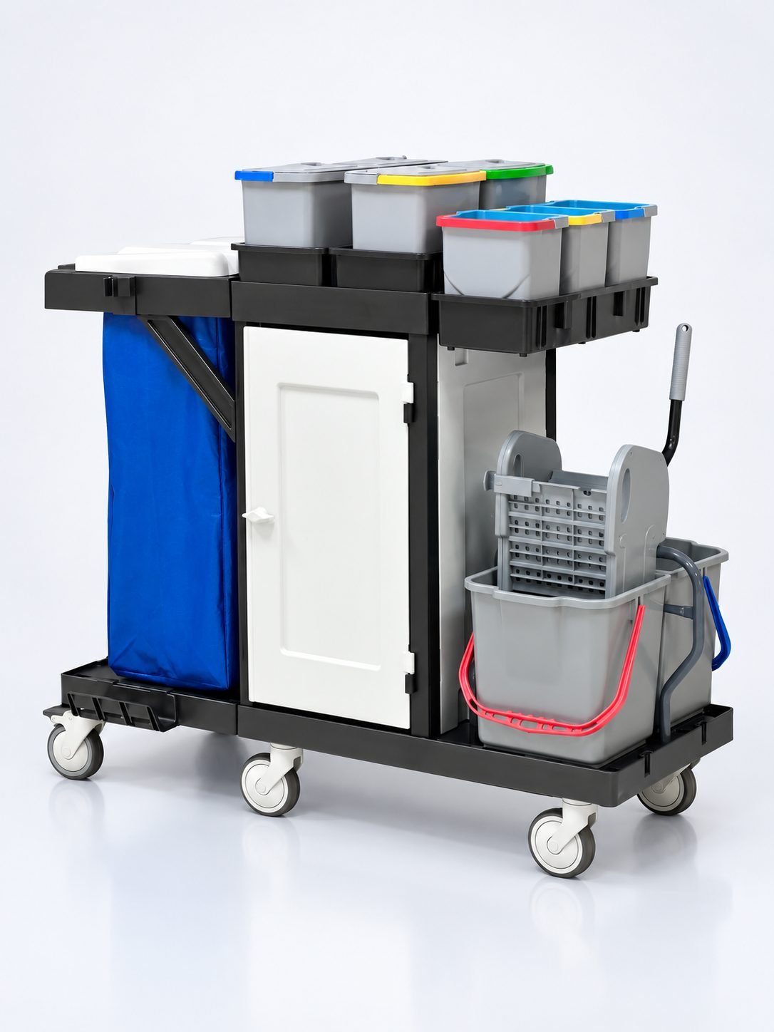 Cărucior de Curățenie Profesional ArliPlus® M86 - Organizare Impecabilă, Igienă Maximă, Flexibilitate Ridicată