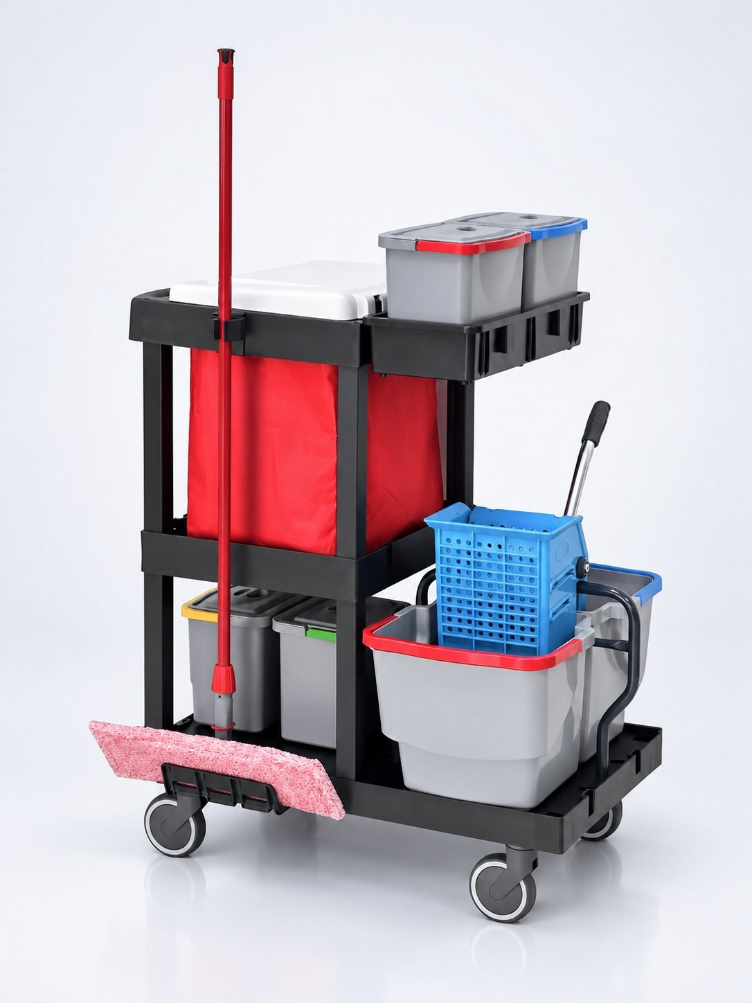 Căruciorul de Curățenie ArliPlus® M740 – Performanță Compactă cu Presă de Stors și 2 Găleți