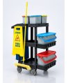 Cărucior Profesional de Curățenie ArliPlus® M707 – Echipare Superioară cu 6 Găleți și Capacitate Extinsă