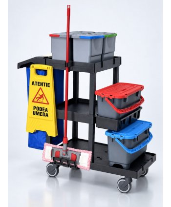 Cărucior profesional curățenie ArliPlus® M705 – Versiune optimizată pentru eficiență și spațiu extins de depozitare