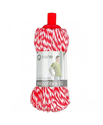 Mop cu fire lungi profesional roșu din microfibră, 150 g, pentru toalete