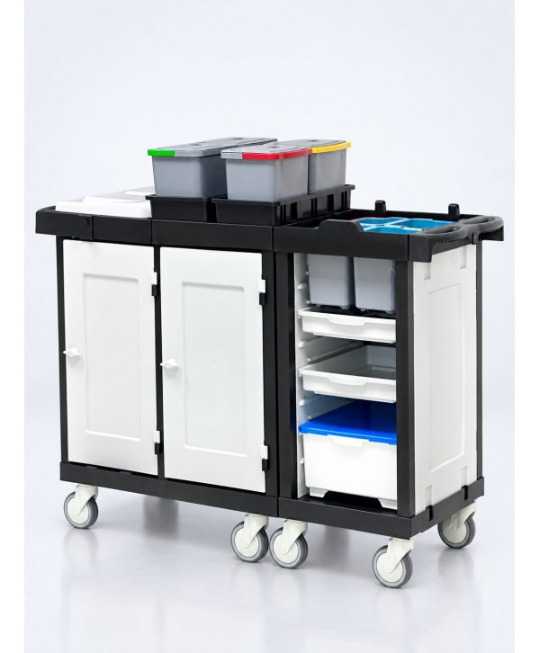 Cărucior de Curățenie Modular ArliPlus® M126 – Organizare Avansată și Siguranță Profesională Cărucior de Curățenie Modular ArliPlus® M126 – Organizare Avansată și Siguranță Profesională