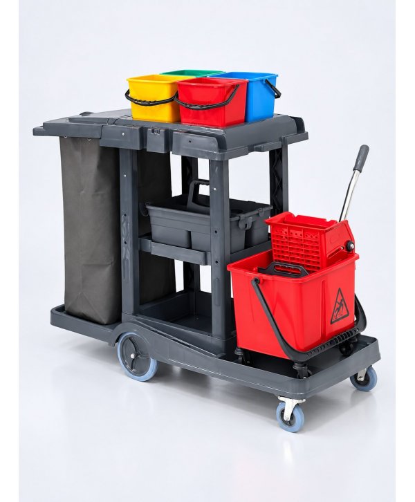 Cărucior de Curățenie Profesional Hercules 875 – Mobilitate, Organizare și Eficiență în Curățenie Cărucior de Curățenie Profesional Hercules 875 – Mobilitate, Organizare și Eficiență în Curățenie