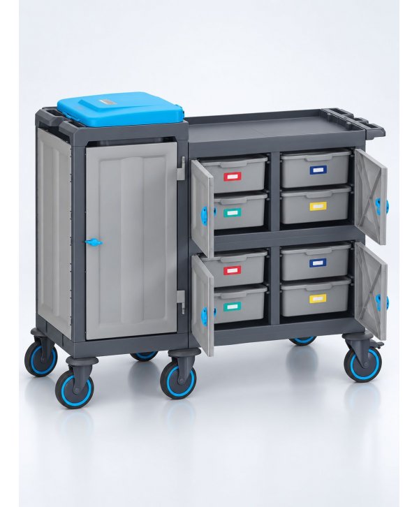 Cărucior medical pentru spitale Procart 1272 cu 8 sertare Cărucior medical pentru spitale Procart 1272 cu 8 sertare