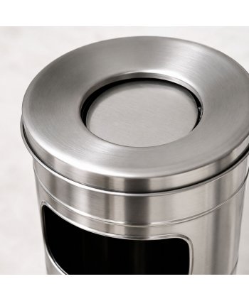Scrumieră exterior cu coș de deșeuri 22 L din inox, H 60 cm
