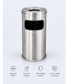 Scrumieră exterior cu coș de deșeuri 36 L din inox, H 60 cm