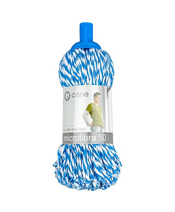 Mop cu fire lungi profesional albastru din microfibră, 150 g, pentru birouri
