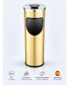 Coș de gunoi Jofel Premium 25 L cu scrumieră din inox integrată, Gold