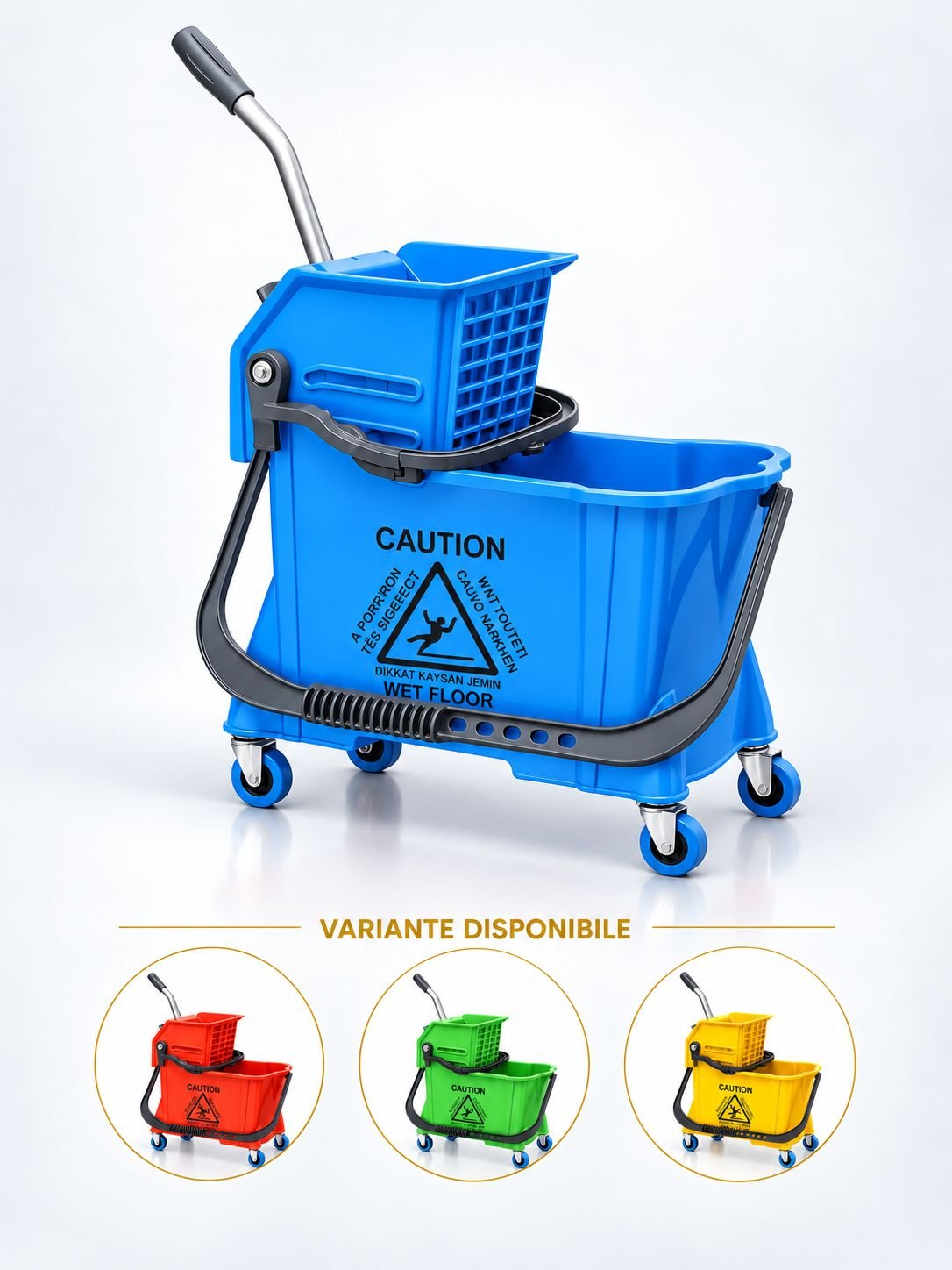 Cărucior de Curățenie Profesional ArliPlus® Albastru – Igienă și Organizare pentru Birouri și Spații Administrative