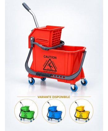 Cărucior de Curățenie Profesional ArliPlus® Roșu – Eficiență și Igienă Superioară pentru Zone cu Risc Ridicat de Contaminare