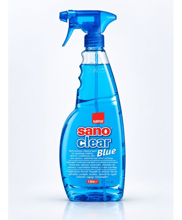 Sano Clear Blue 1L – Detergent Profesional pentru Geamuri și Suprafețe Lucioase Sano Clear Blue 1L – Detergent Profesional pentru Geamuri și Suprafețe Lucioase