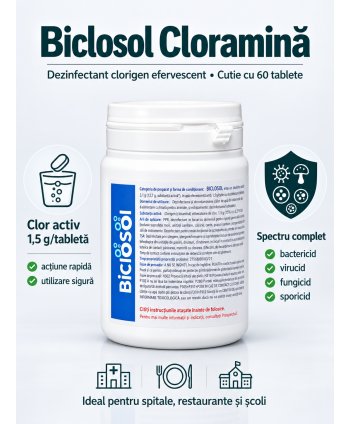Biclosol – Dezinfectant Clorigen Efervescent de Nivel Înalt cu Spectru Larg de Actiune – 60 Tablete