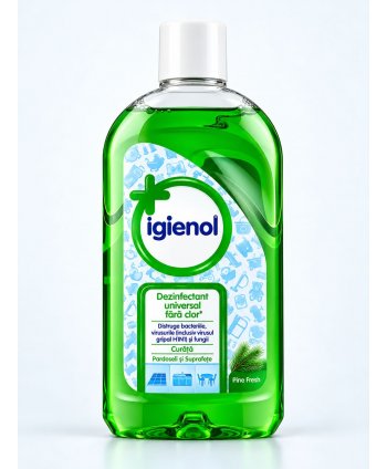 Igienol Pine Fresh 1L – Dezinfectant Universal fără Clor, cu 96% Alcool pentru Curățarea și Igienizarea Suprafețelor