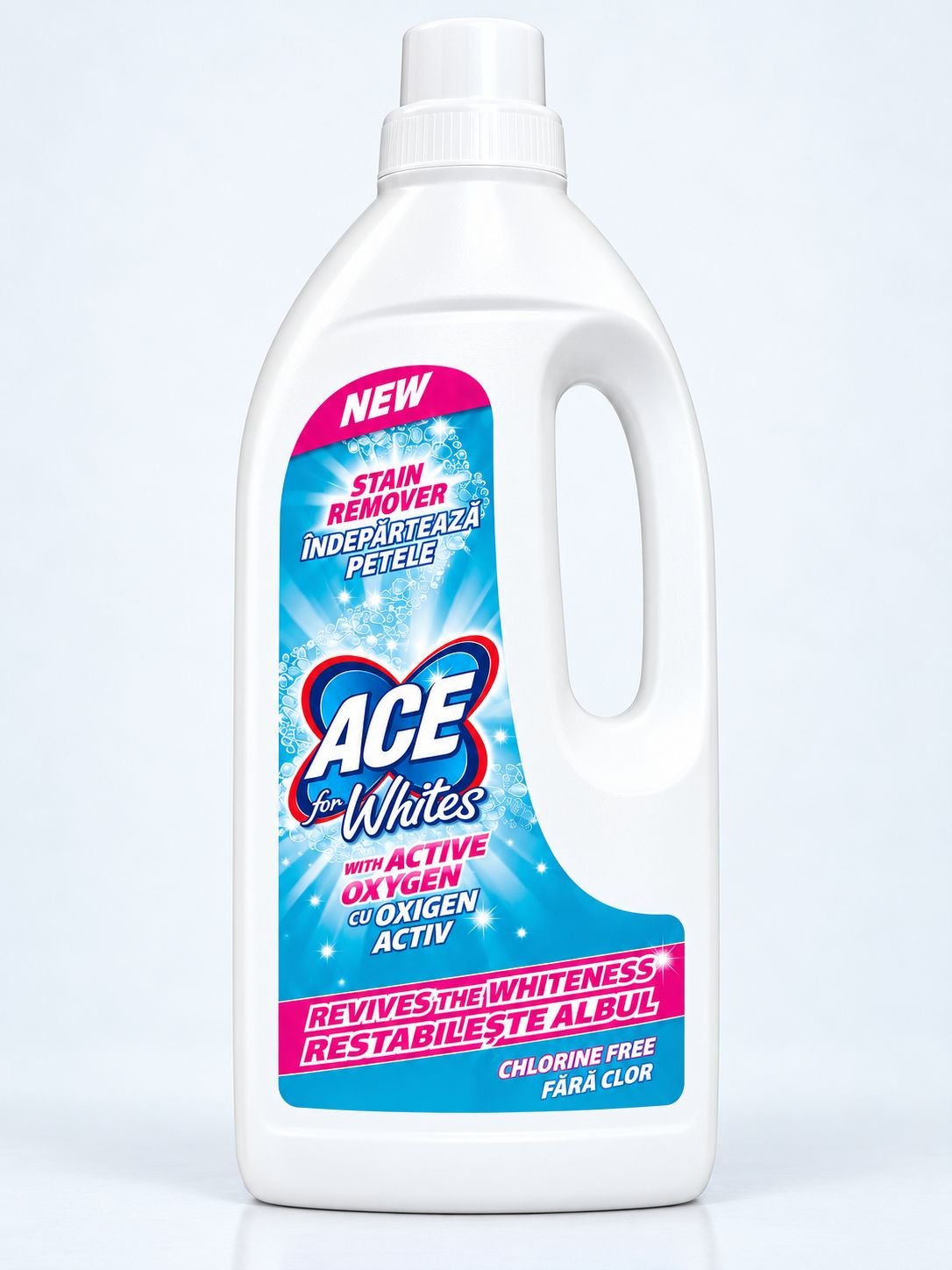ACE Whites 1L – Soluție pentru Îndepărtarea Petelor de pe Rufe Albe – Curățare Profundă și Igienizare Avansată