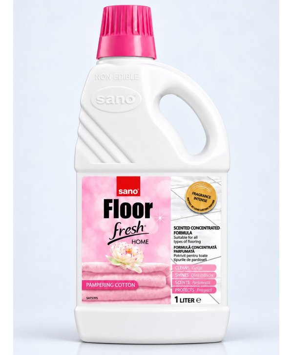 Sano Floor Fresh Home Cotton 1L – Detergent pentru Pardoseli cu Parfum Intens și de Lungă Durată Sano Floor Fresh Home Cotton 1L – Detergent pentru Pardoseli cu Parfum Intens și de Lungă Durată