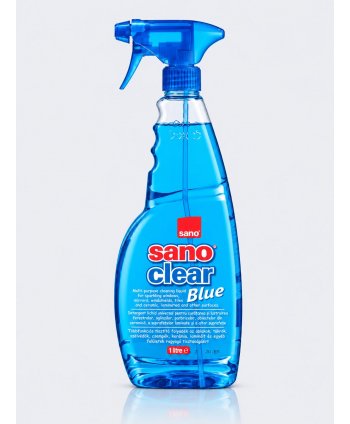 Sano Clear Blue 1L – Detergent Profesional pentru Geamuri și Suprafețe Lucioase