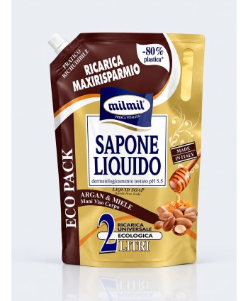 Săpun Lichid Argan și Miere MilMil 2L – Hidratare și Protecție pentru Pielea Sensibilă