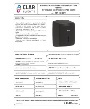 Dispenser I-Nova pentru Role de Prosop de Hârtie MAXI Negru – Eficiență și Igienă cu Design Modern