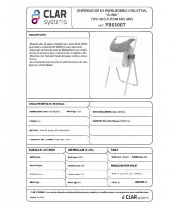 Dispenser industrial de podea din metal si plastic Clar Systems – Stabilitate și eficiență pentru role mari de hârtie