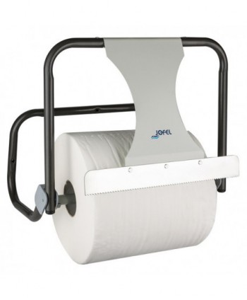 Dispenser industrial din otel cu fixare pe perete pentru role de hârtie mari Jofel – Rezistență maximă și utilizare profesională