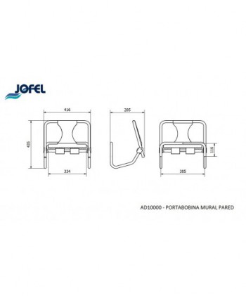 Dispenser industrial din otel cu fixare pe perete pentru role de hârtie mari Jofel – Rezistență maximă și utilizare profesională