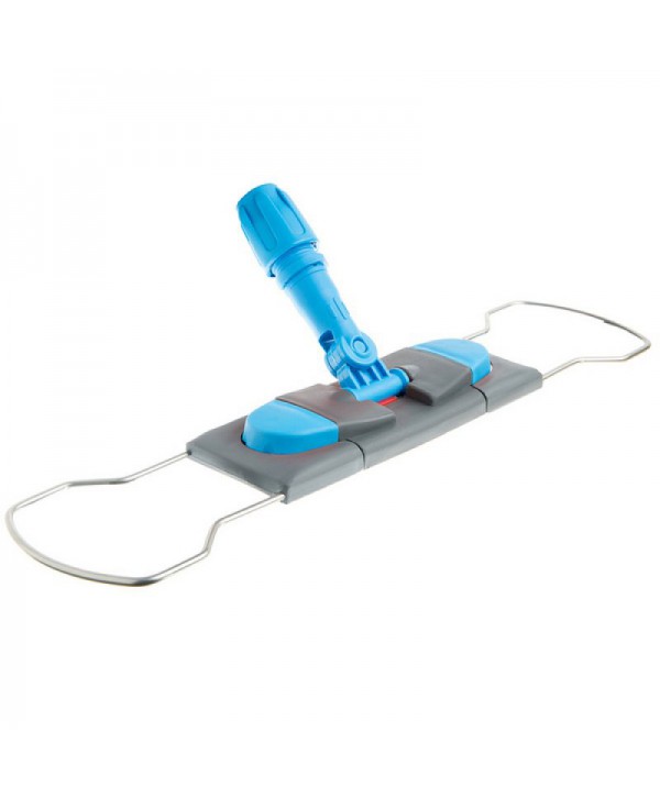 Mopuri profesionale - - Suport metalic pentru mop plat cu buzunare, 50 cm, compatibil sistem B5, rotire 360°, conform normelor UE, albastru / gri - arli.ro
