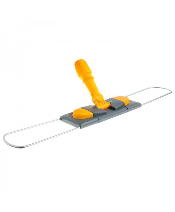 Mopuri profesionale - - Suport metalic pentru mop plat cu buzunare, 60 cm, compatibil sistem B6, rotire 360°, conform normelor UE, galben / gri - arli.ro