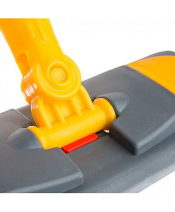 Suport metalic pentru mop plat cu buzunare, 60 cm, compatibil sistem B6, rotire 360°, conform normelor UE, galben / gri
