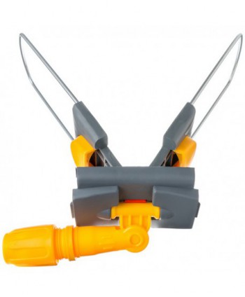 Suport metalic pentru mop plat cu buzunare, 60 cm, compatibil sistem B6, rotire 360°, conform normelor UE, galben / gri