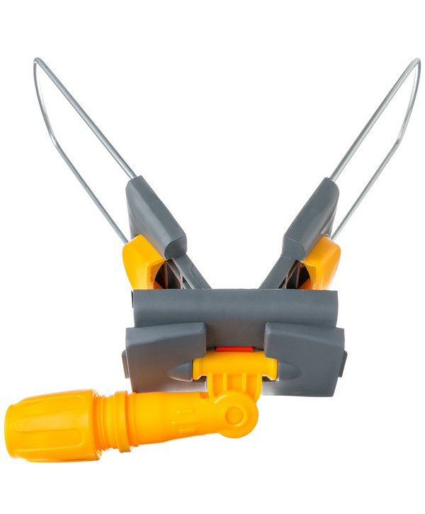 Suport metalic pentru mop plat cu buzunare, 60 cm, compatibil sistem B6, rotire 360°, conform normelor UE, galben / gri