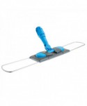Mopuri profesionale - Suport metalic pentru mop plat cu buzunare, 60 cm, compatibil sistem B6, rotire 360°, conform normelor UE, albastru / gri - arli.ro