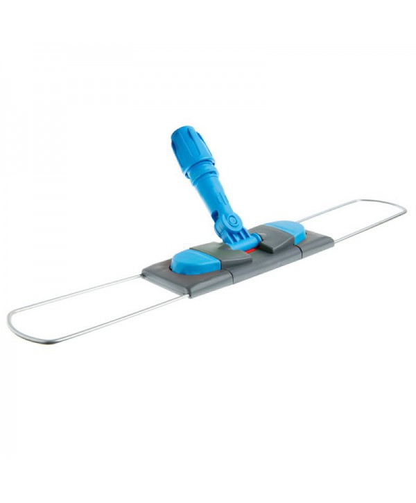 Mopuri profesionale - - Suport metalic pentru mop plat cu buzunare, 60 cm, compatibil sistem B6, rotire 360°, conform normelor UE, albastru / gri - arli.ro