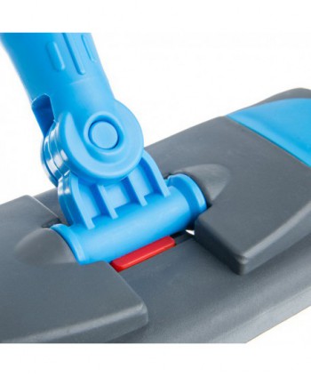 Suport metalic pentru mop plat cu buzunare, 60 cm, compatibil sistem B6, rotire 360°, conform normelor UE, albastru / gri