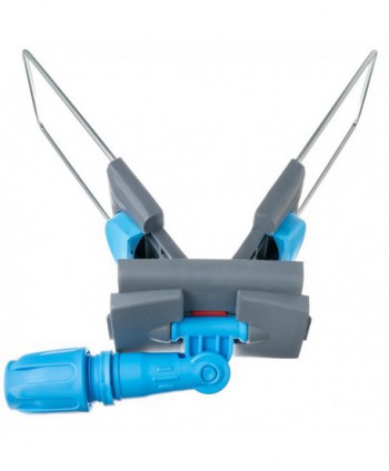 Suport metalic pentru mop plat cu buzunare, 60 cm, compatibil sistem B6, rotire 360°, conform normelor UE, albastru / gri