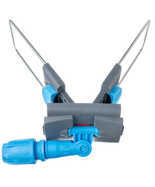 Suport metalic pentru mop plat cu buzunare, 60 cm, compatibil sistem B6, rotire 360°, conform normelor UE, albastru / gri